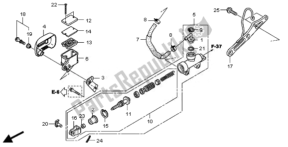 Todas las partes para Cilindro Maestro Del Freno Trasero de Honda VT 750 CS 2010