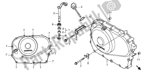 All parts for the Right Crankcase Cover of the Honda NT 700 VA 2006