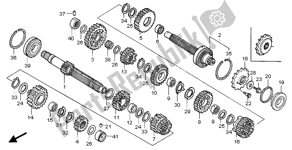 All parts for the Transmission of the Honda CBR 1000F 1995