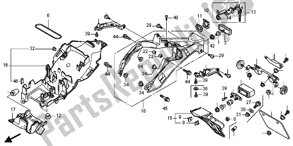 All parts for the Rear Fender of the Honda VFR 1200F 2013