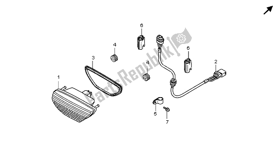 Tutte le parti per il Fanale Posteriore del Honda TRX 500 FA Foretrax Foreman 2007