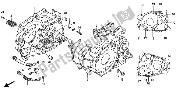 All parts for the Crankcase of the Honda NX 650 1994