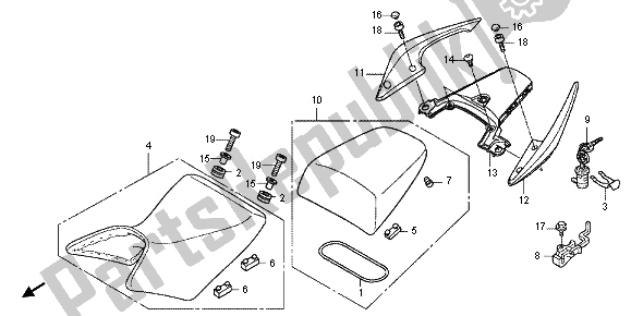 All parts for the Seat of the Honda CBF 1000F 2012