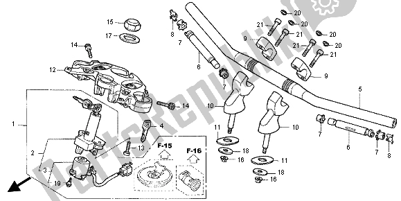 All parts for the Handle Pipe & Top Bridge of the Honda CB 1300X4 1999