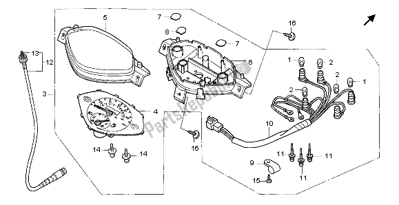 Todas as partes de Metro (kmh) do Honda SCV 100F 2007