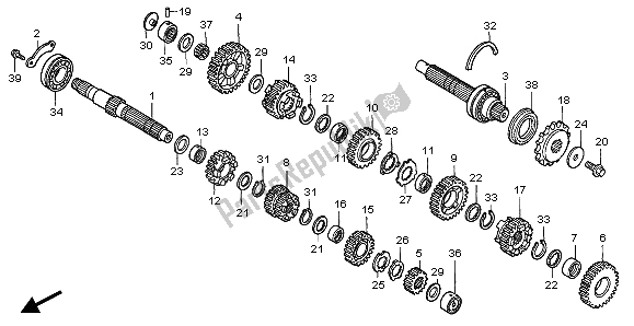 All parts for the Transmission of the Honda CBF 600S 2007