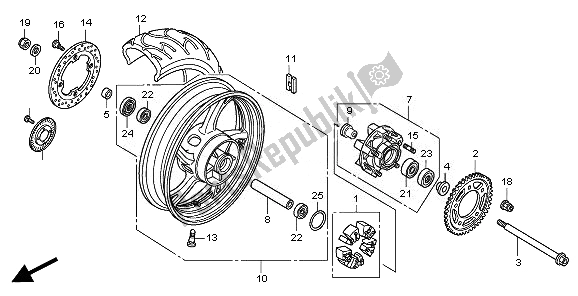 Tutte le parti per il Ruota Posteriore del Honda CBR 600F 2011