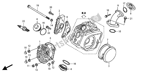 All parts for the Cylinder Head Cover of the Honda CRF 70F 2012