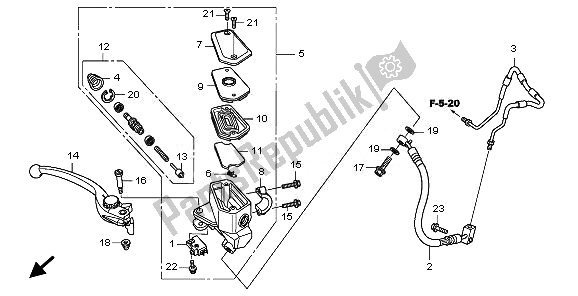 Todas las partes para Fr. Cilindro Maestro Del Freno de Honda VFR 1200 FA 2010