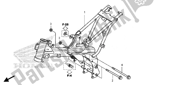 Alle onderdelen voor de Frame Lichaam van de Honda CRF 110F 2014