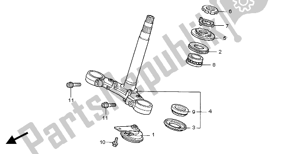 All parts for the Steering Stem of the Honda CBR 600F 2004