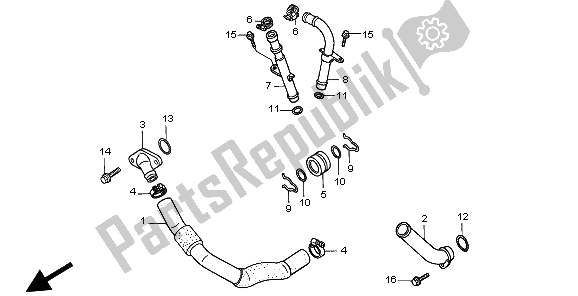 Toutes les pièces pour le Conduite D'eau du Honda XRV 750 Africa Twin 1997