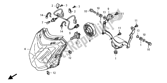 Tutte le parti per il Faro del Honda NC 700X 2013
