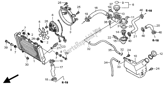 Alle onderdelen voor de Radiator van de Honda NT 650V 1998