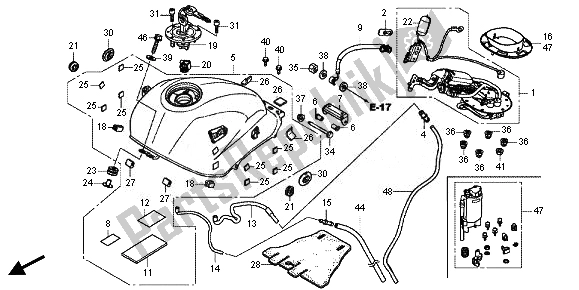 All parts for the Fuel Tank & Fuel Pump of the Honda VFR 800X 2011