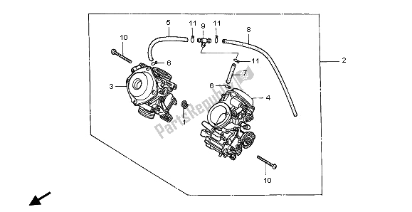 Todas las partes para Carburador (montaje) de Honda VT 600C 1995