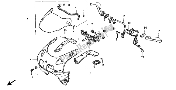 Toutes les pièces pour le Capot Supérieur du Honda RVF 400R 1996