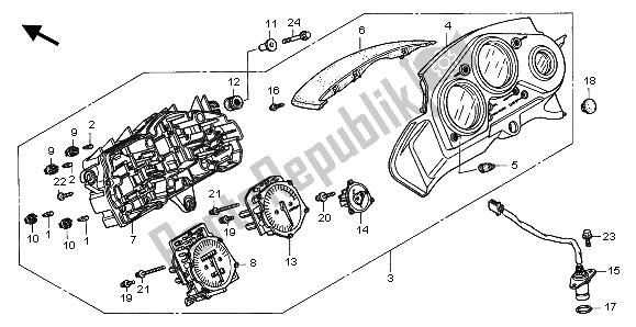 Tutte le parti per il Metro (kmh) del Honda CBR 600F 1997