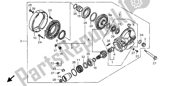 All parts for the Final Driven Gear of the Honda NT 700 VA 2010