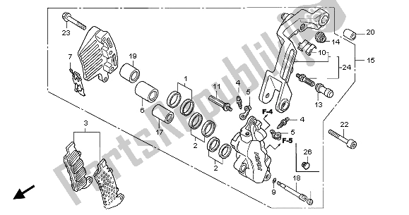 Toutes les pièces pour le étrier De Frein Avant (l.) du Honda CBR 1100 XX 2003