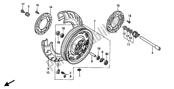 Tutte le parti per il Ruota Anteriore del Honda GL 1500 SE 1994