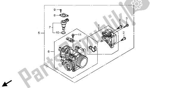 All parts for the Throttle Body of the Honda VT 750S 2011