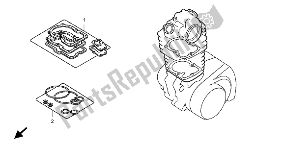 All parts for the Eop-1 Gasket Kit A of the Honda CRF 450X 2009