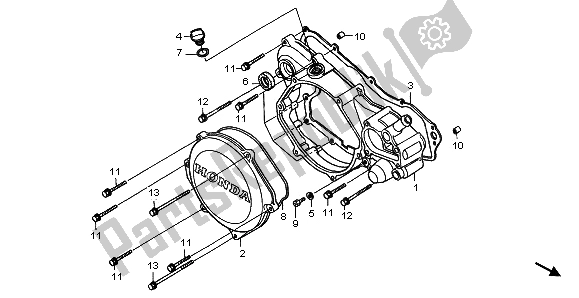 Tutte le parti per il Coperchio Carter Destro del Honda CR 250R 2000