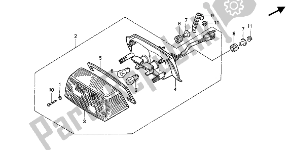 Tutte le parti per il Fanale Posteriore del Honda CB 1000F 1994