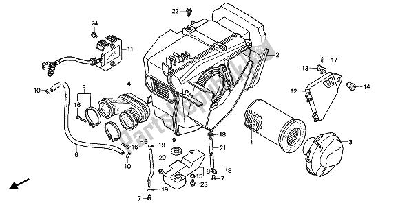 All parts for the Air Cleaner of the Honda CB 450S 1986