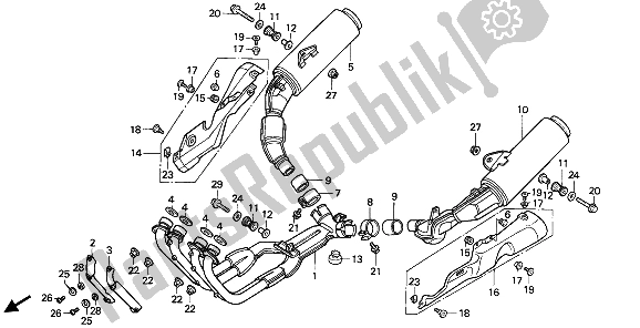 Todas las partes para Silenciador De Escape de Honda CBR 1000F 1991