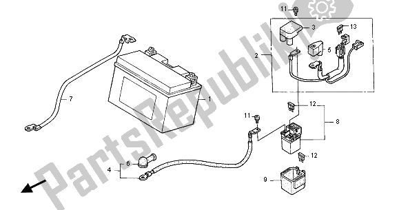 Toutes les pièces pour le Batterie du Honda CBR 600F 2001