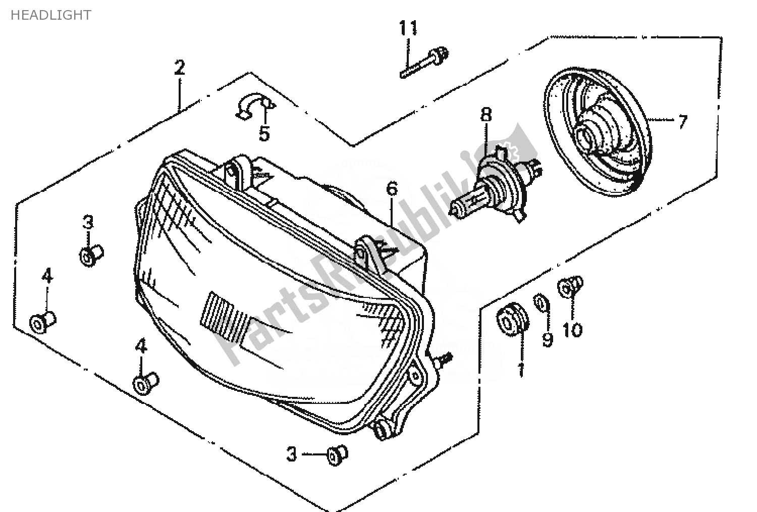 Toutes les pièces pour le Phare du Honda VFR 400 1986