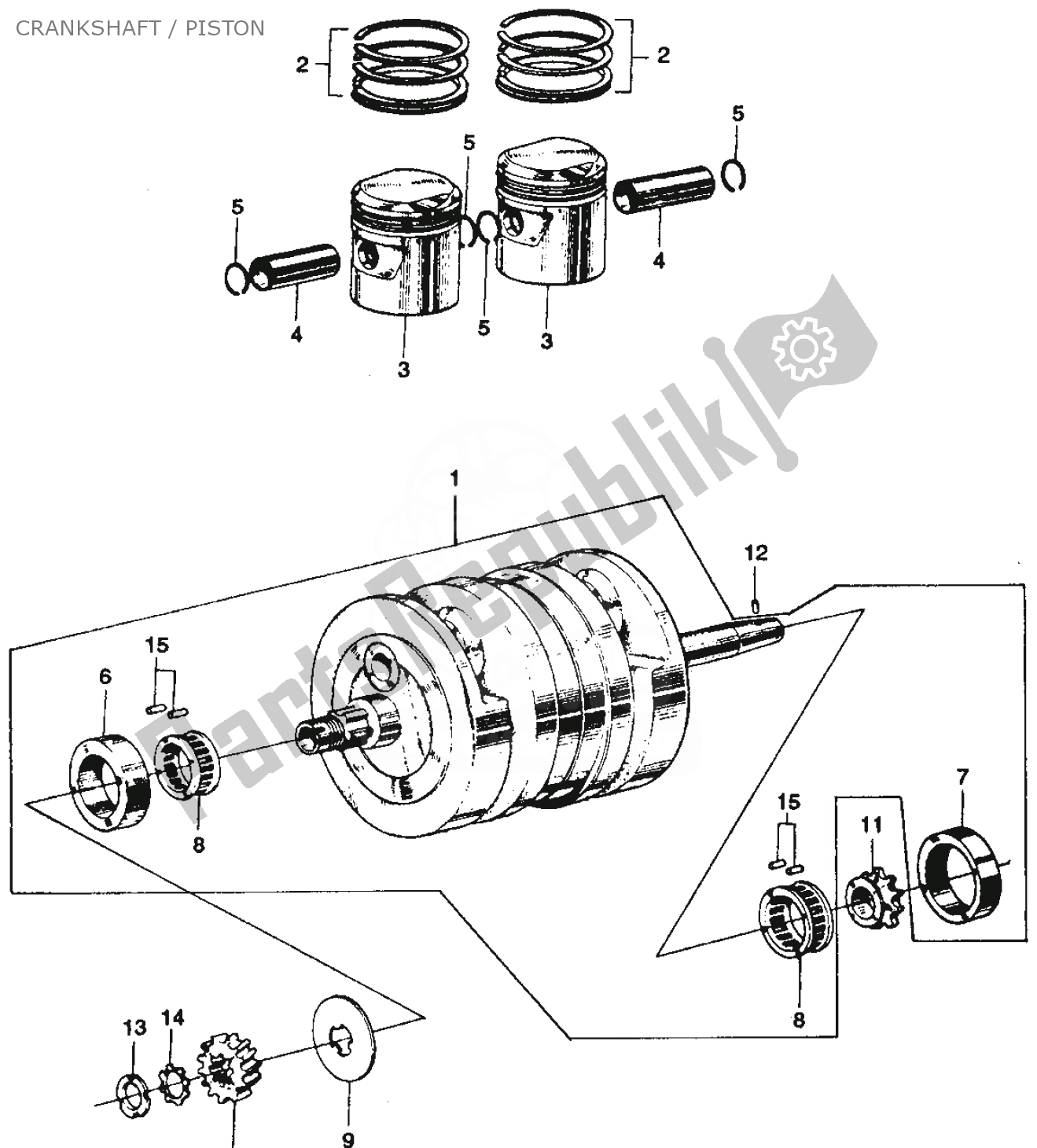 Todas las partes para Crankshaft / Piston de Honda SS 125 1967