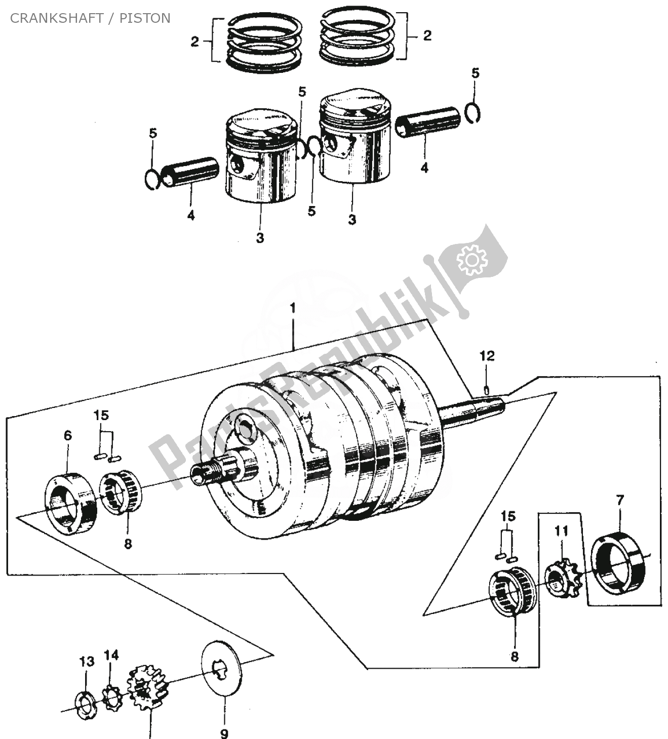 Tutte le parti per il Crankshaft / Piston del Honda SS 125 1967