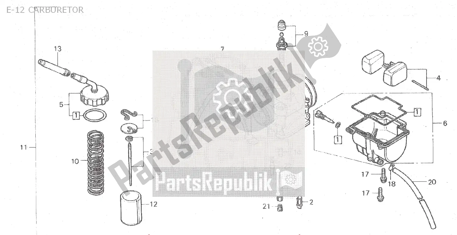 Tutte le parti per il E-12 Carburetor del Honda MBX 125 1984