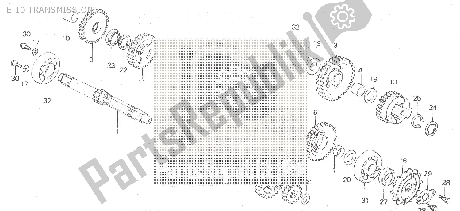 Toutes les pièces pour le E-10 Transmission du Honda MBX 125 1984