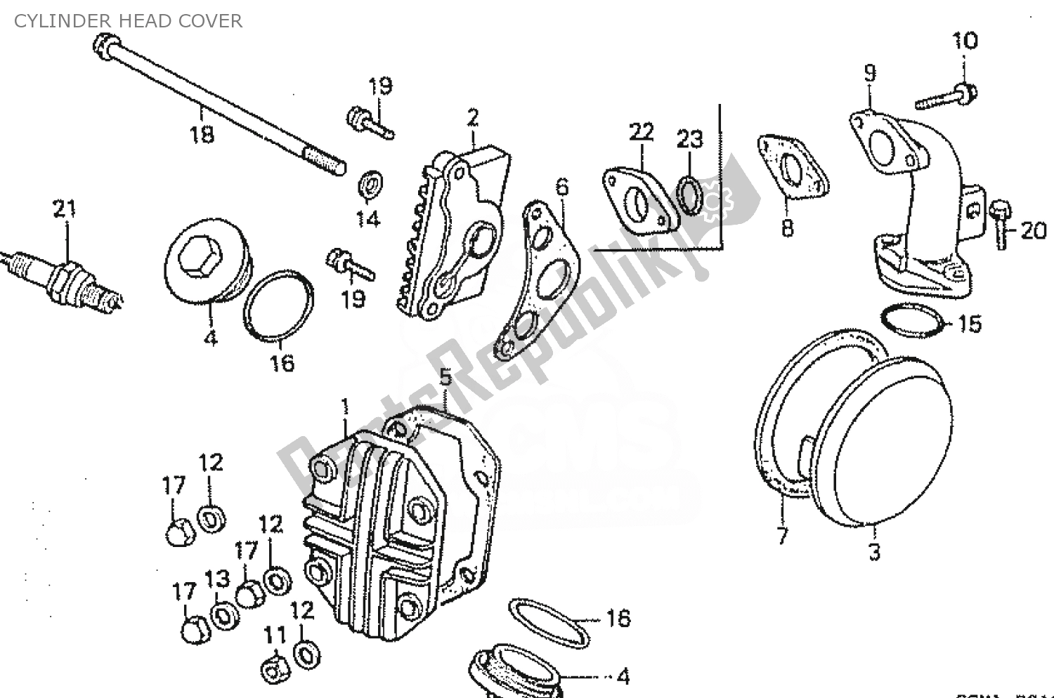 Todas as partes de Tampa Da Cabeça Do Cilindro do Honda C 50 CUB 1999