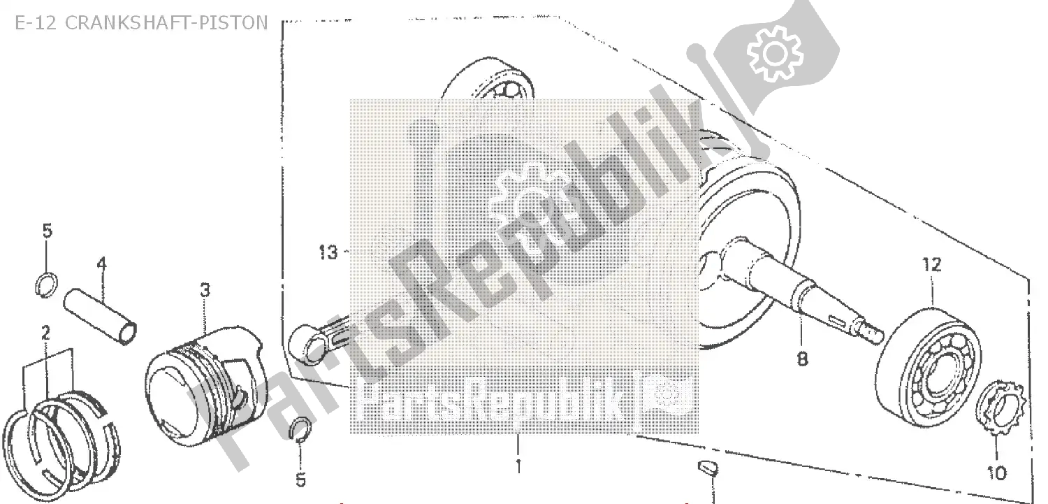 Todas as partes de E-12 Crankshaft-piston do Honda ST 50 DAX 1992