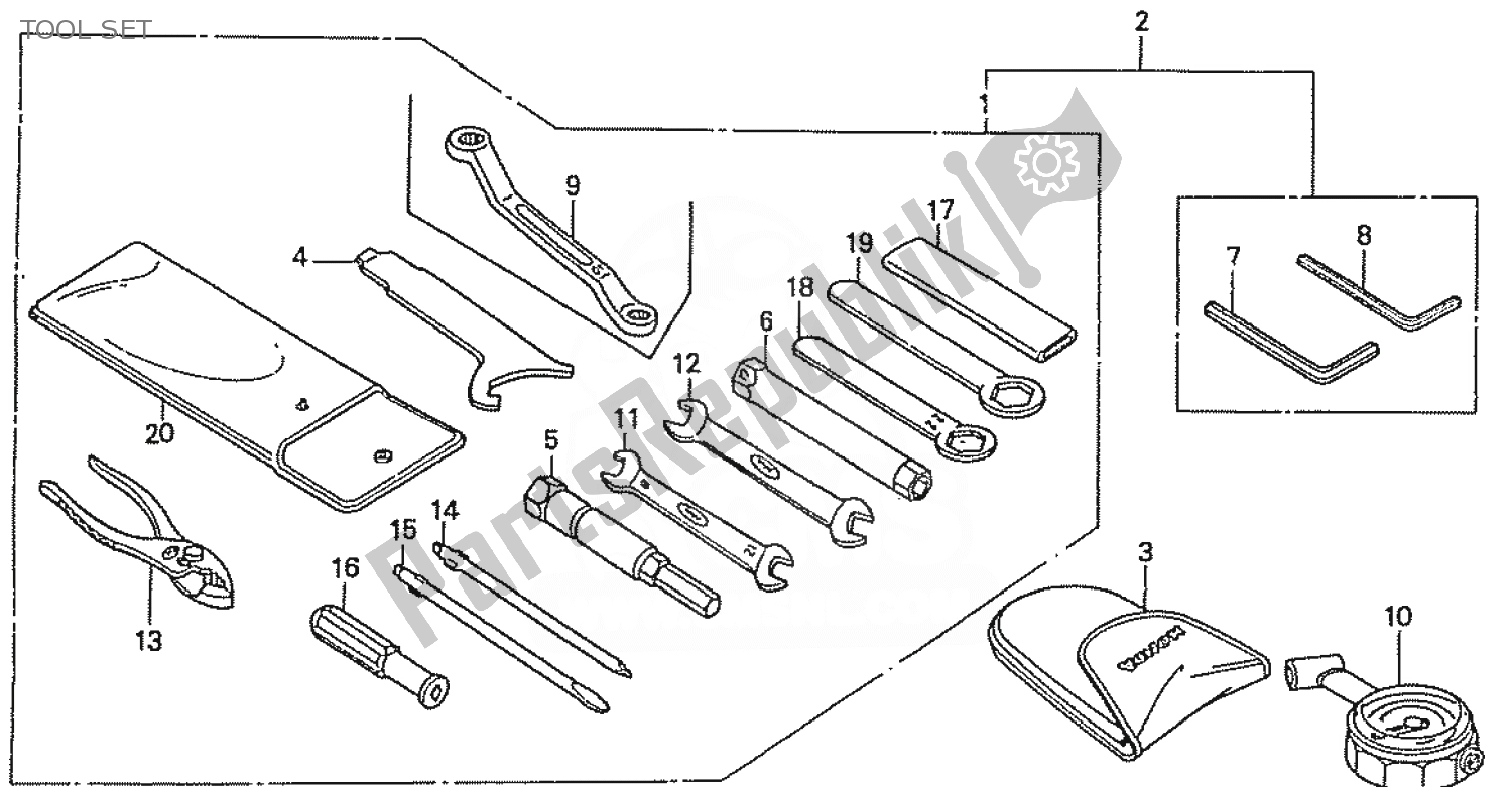 Todas las partes para Conjunto De Herramientas de Honda CBR 400 RR 1986