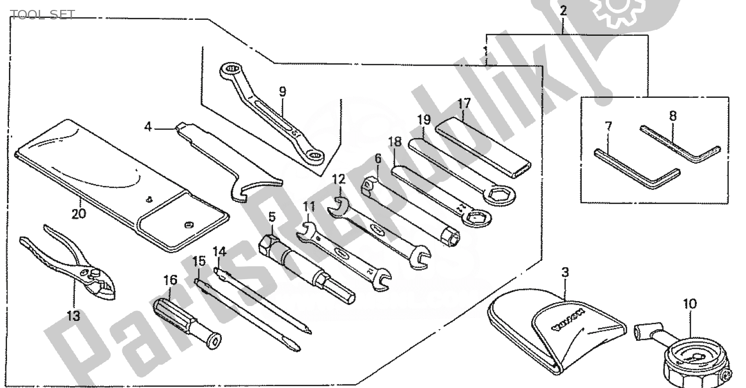 Toutes les pièces pour le Ensemble D'outils du Honda CBR 400 RR 1986