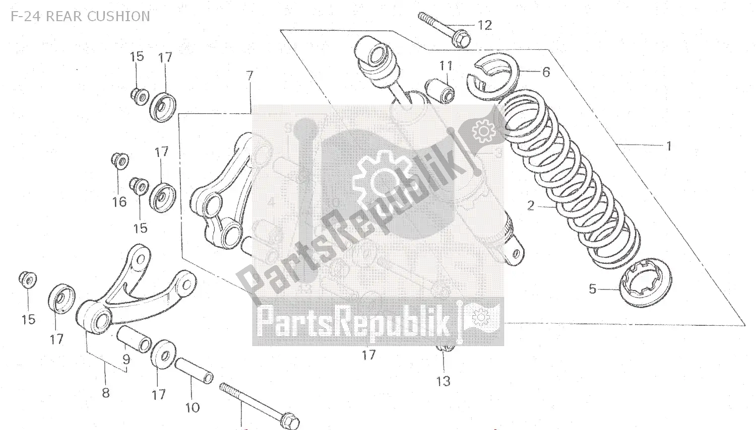 Tutte le parti per il F-24 Rear Cushion del Honda MBX 125 1984