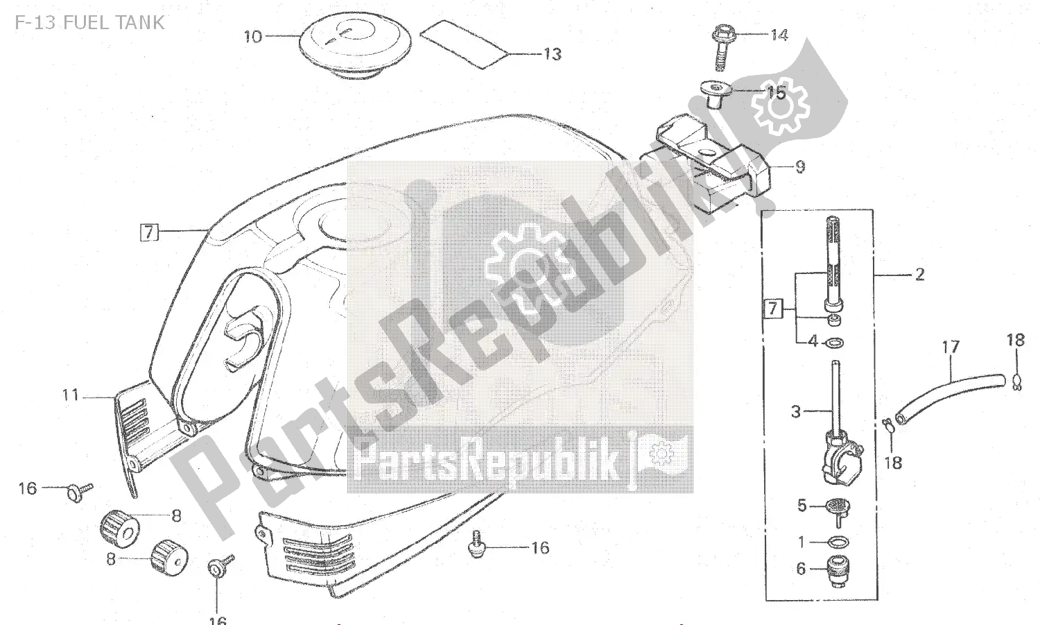 Tutte le parti per il F-13 Fuel Tank del Honda MBX 125 1984