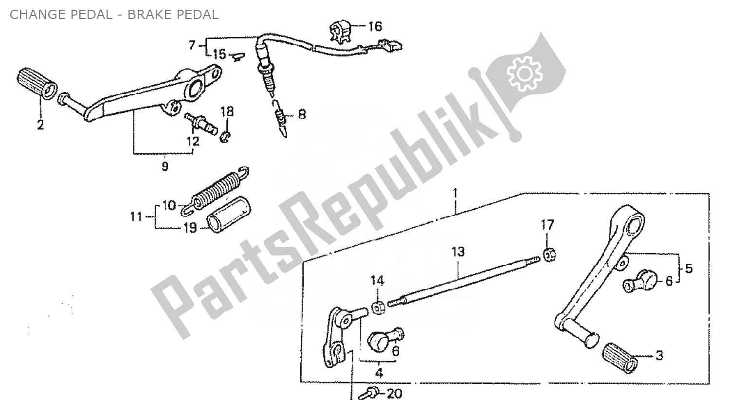 Wszystkie części do Change Pedal - Brake Pedal Honda CBR 400 RR 1990