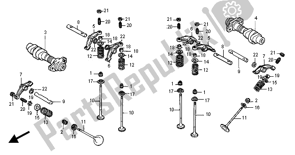 Tutte le parti per il Albero A Camme E Valvola del Honda VT 750C2 2000