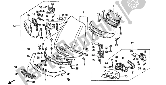 Todas las partes para Pantalla De Viento de Honda PC 800 1989