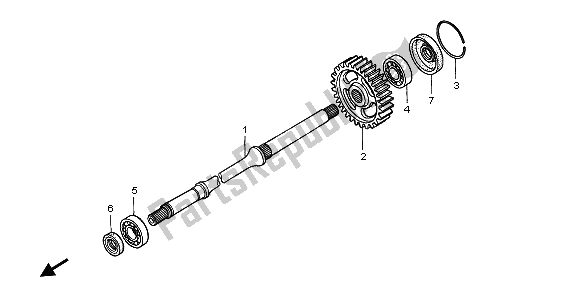 All parts for the Final Shaft of the Honda TRX 500 FA Fourtrax Foreman 2002