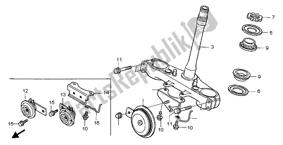 All parts for the Steering Stem of the Honda FX 650 1999