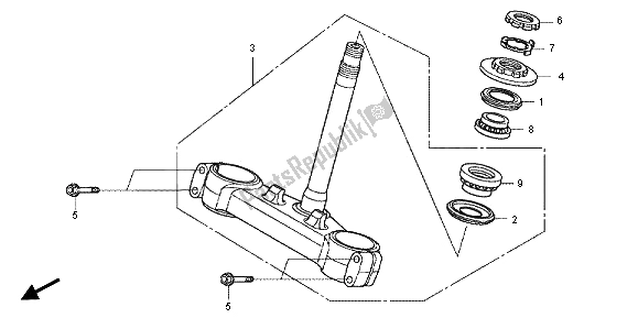 Todas las partes para Vástago De Dirección de Honda VFR 1200 FD 2013