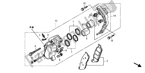 Wszystkie części do Zacisk Hamulca Przedniego Honda VT 750C2B 2012